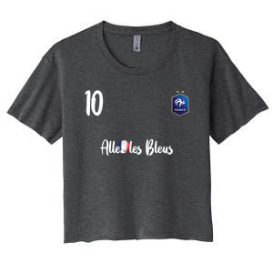 France Soccer Jersey France Football Alles Les Bleus Women's Crop Top Tee