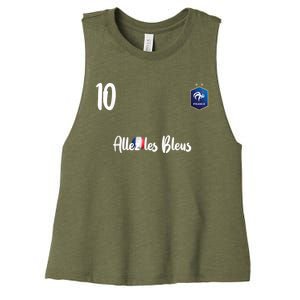 France Soccer Jersey France Football Alles Les Bleus Women's Racerback Cropped Tank