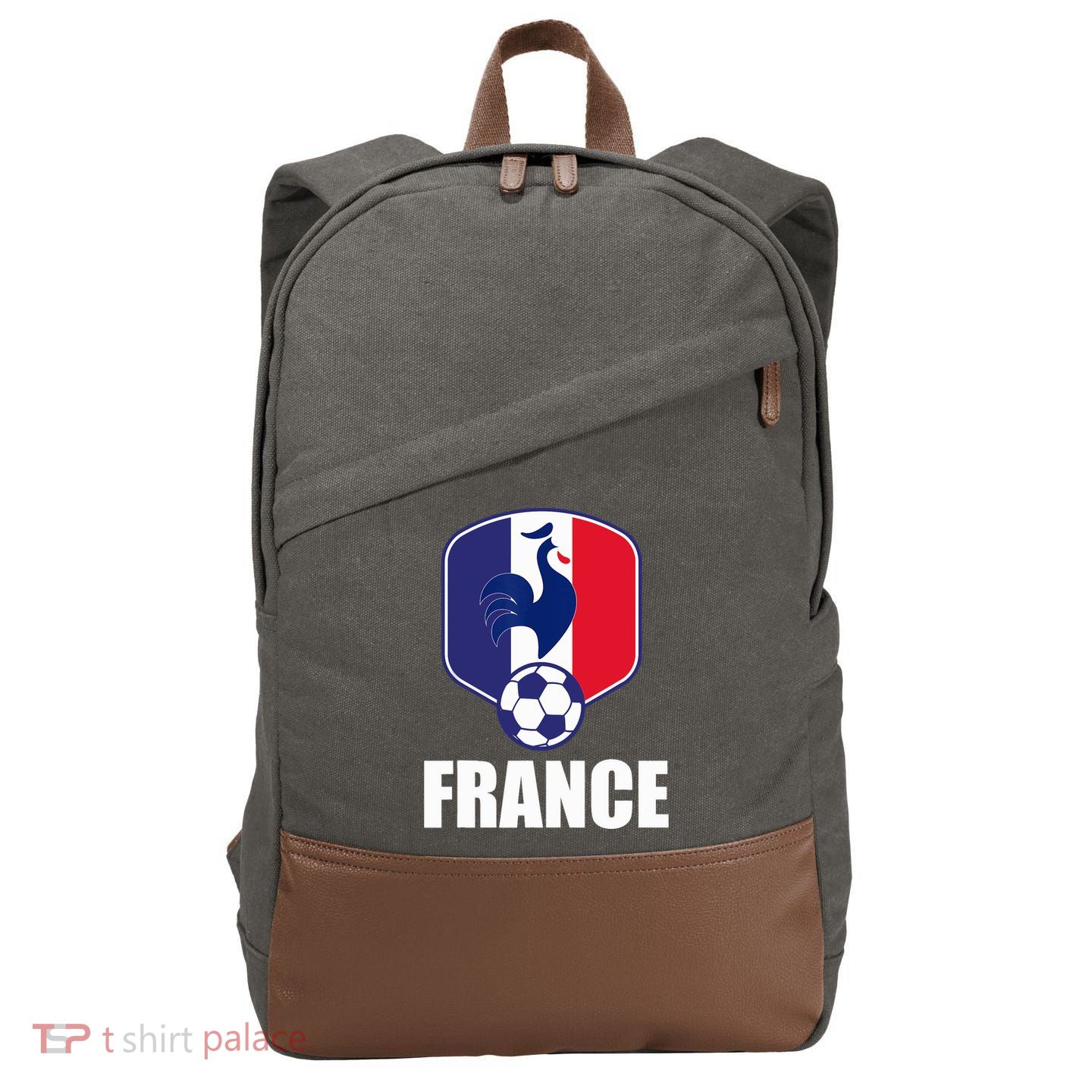 France Soccer Jersey Gift France Football Fans Cotton Canvas Backpack
