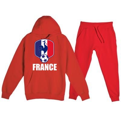 France Soccer Jersey Gift France Football Fans Premium Hooded Sweatsuit Set