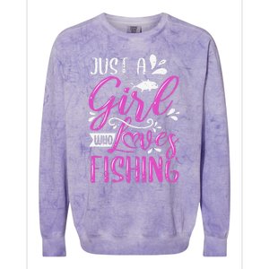 Fishers Sayings Just A Who Loves Fishing Colorblast Crewneck Sweatshirt