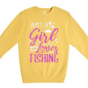 Fishers Sayings Just A Who Loves Fishing Premium Crewneck Sweatshirt