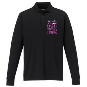 Fishers Sayings Just A Who Loves Fishing Performance Long Sleeve Polo