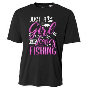 Fishers Sayings Just A Who Loves Fishing Cooling Performance Crew T-Shirt