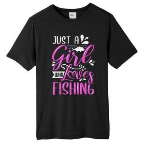 Fishers Sayings Just A Who Loves Fishing Tall Fusion ChromaSoft Performance T-Shirt