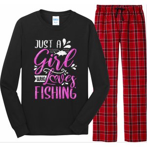 Fishers Sayings Just A Who Loves Fishing Long Sleeve Pajama Set