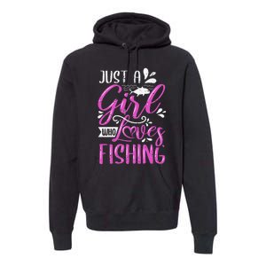 Fishers Sayings Just A Who Loves Fishing Premium Hoodie