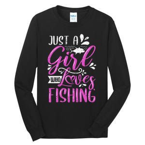 Fishers Sayings Just A Who Loves Fishing Tall Long Sleeve T-Shirt