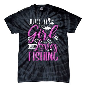 Fishers Sayings Just A Who Loves Fishing Tie-Dye T-Shirt