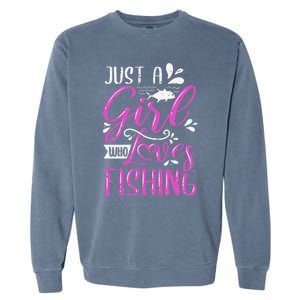 Fishers Sayings Just A Who Loves Fishing Garment-Dyed Sweatshirt