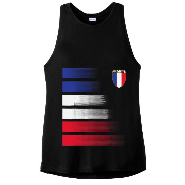 France Soccer Jersey France Football Fan Soccer Ladies PosiCharge Tri-Blend Wicking Tank