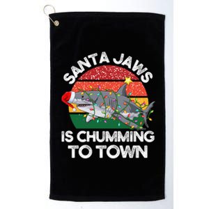 Funny Santa Jaws Shark Christmas Lights Sharkmas Xmas Retro Platinum Collection Golf Towel