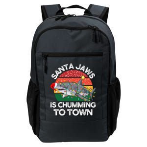 Funny Santa Jaws Shark Christmas Lights Sharkmas Xmas Retro Daily Commute Backpack