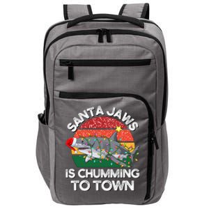 Funny Santa Jaws Shark Christmas Lights Sharkmas Xmas Retro Impact Tech Backpack