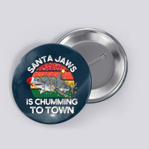 Funny Santa Jaws Shark Christmas Lights Sharkmas Xmas Retro Button