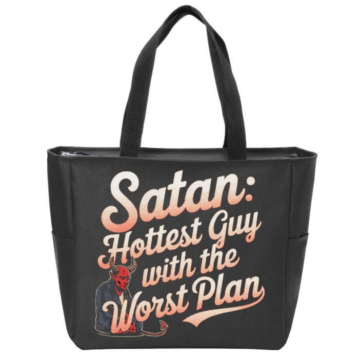 Funny Satan Jokes Religious Jesus Christian Believer Zip Tote Bag