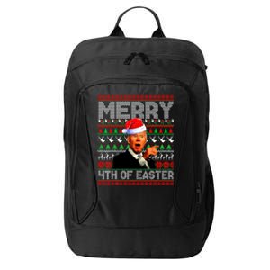 Funny Santa Joe Biden Merry 4th Of Easter Ugly Christmas City Backpack