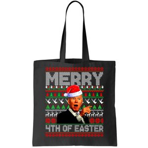 Funny Santa Joe Biden Merry 4th Of Easter Ugly Christmas Tote Bag