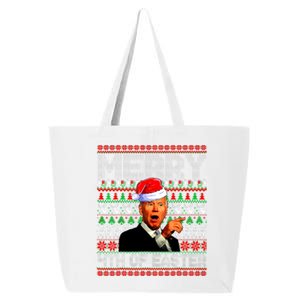 Funny Santa Joe Biden Merry 4th Of Easter Ugly Christmas 25L Jumbo Tote