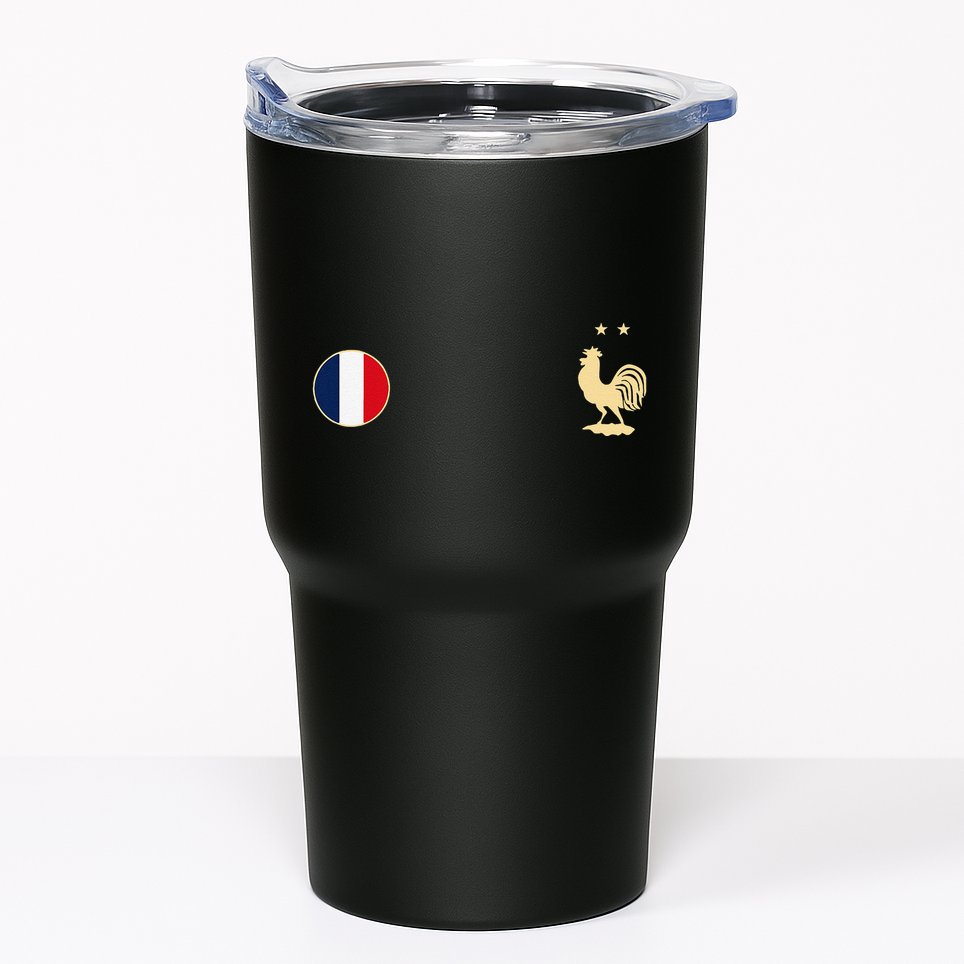 France Soccer Jersey Football Roosters & Flag Tumbler