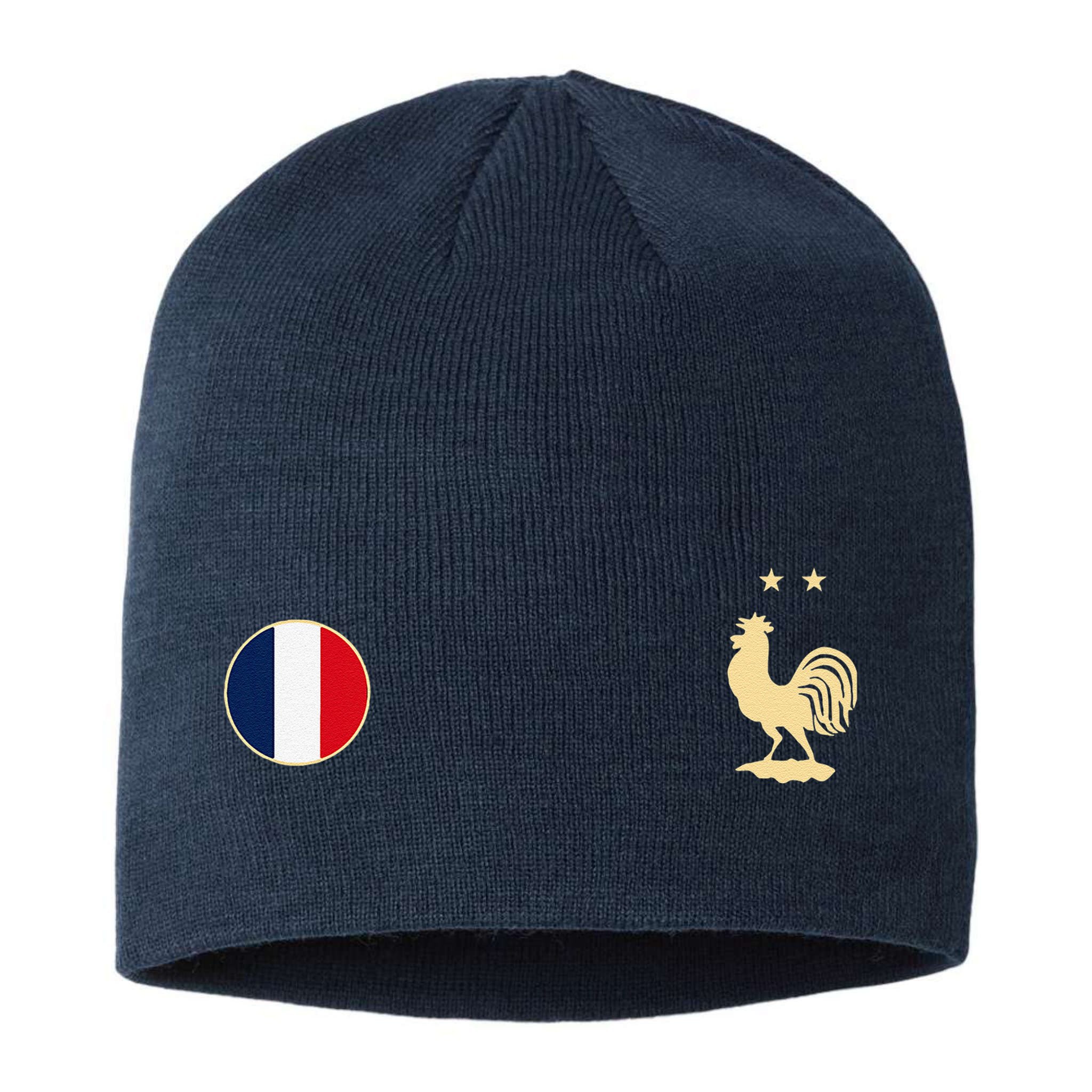 France Soccer Jersey Football Roosters & Flag Sustainable Beanie
