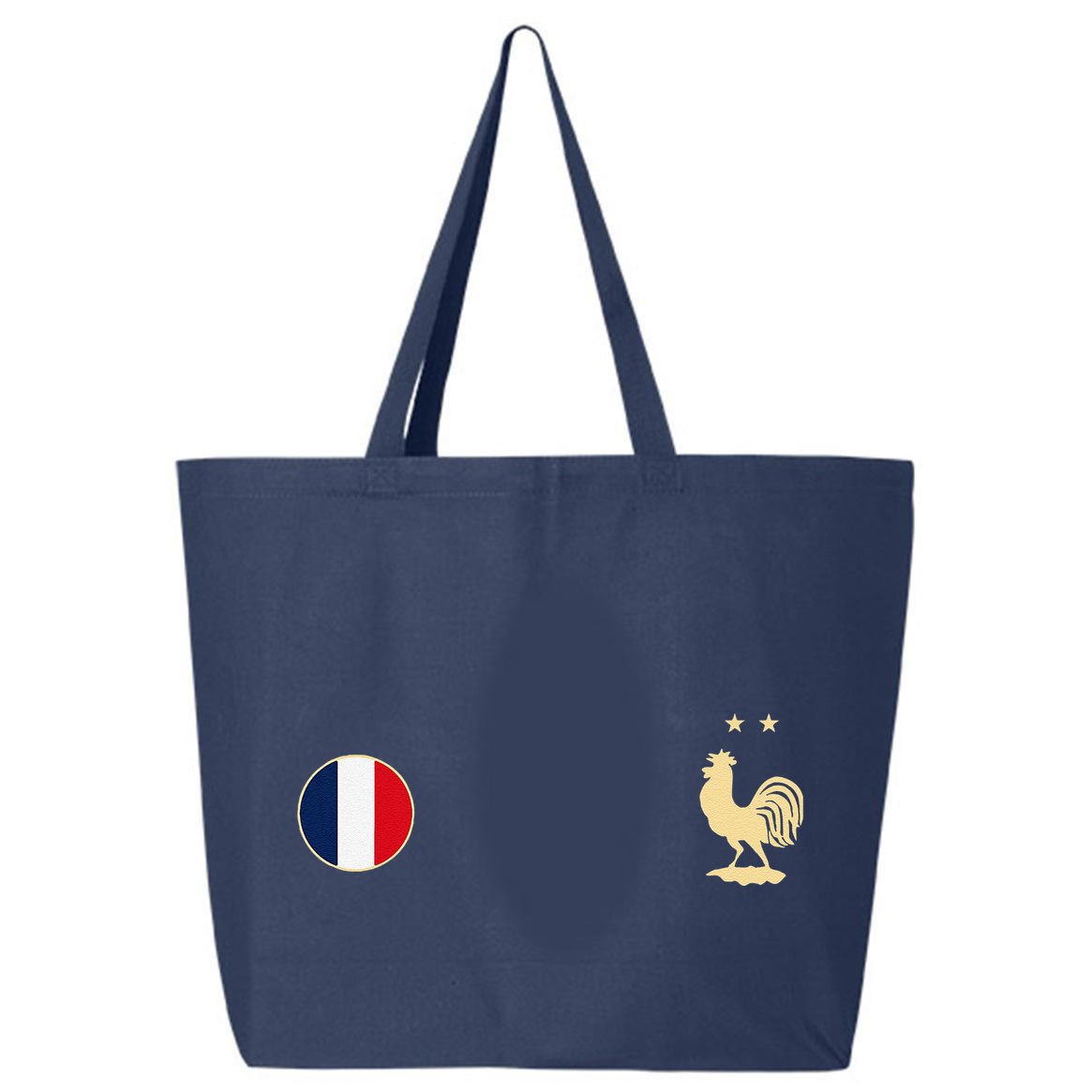 France Soccer Jersey Football Roosters & Flag 25L Jumbo Tote