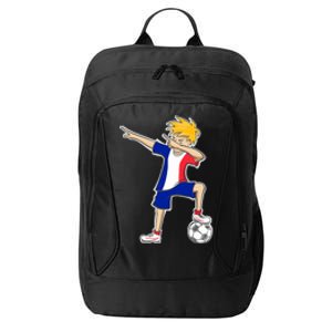 France Soccer Jersey Dabbing Boy French Flag City Backpack