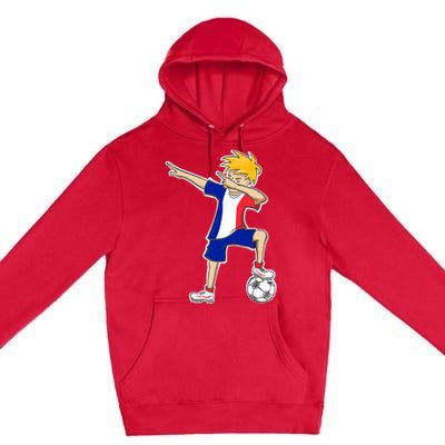 France Soccer Jersey Dabbing Boy French Flag Premium Pullover Hoodie