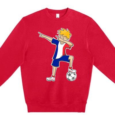 France Soccer Jersey Dabbing Boy French Flag Premium Crewneck Sweatshirt