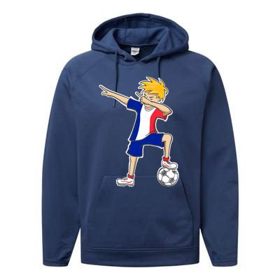 France Soccer Jersey Dabbing Boy French Flag Performance Fleece Hoodie