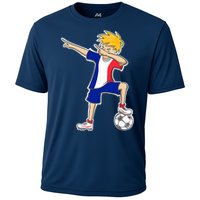 France Soccer Jersey Dabbing Boy French Flag Cooling Performance Crew T-Shirt