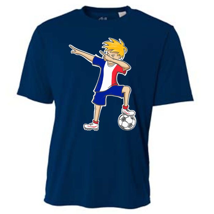 France Soccer Jersey Dabbing Boy French Flag Cooling Performance Crew T-Shirt