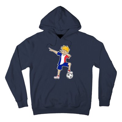 France Soccer Jersey Dabbing Boy French Flag Hoodie