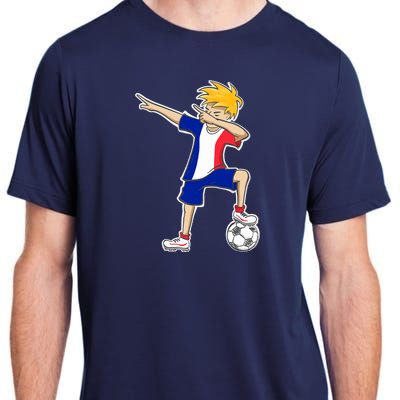 France Soccer Jersey Dabbing Boy French Flag Adult ChromaSoft Performance T-Shirt