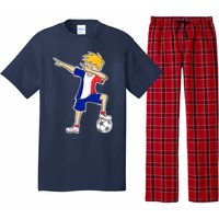 France Soccer Jersey Dabbing Boy French Flag Pajama Set