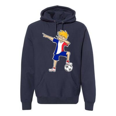 France Soccer Jersey Dabbing Boy French Flag Premium Hoodie