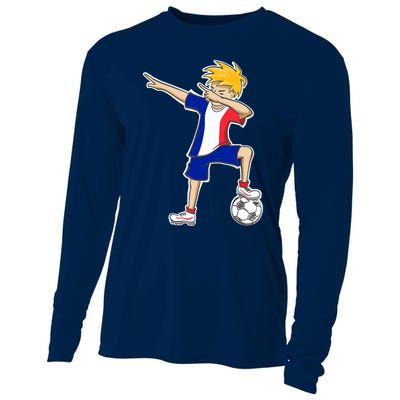 France Soccer Jersey Dabbing Boy French Flag Cooling Performance Long Sleeve Crew