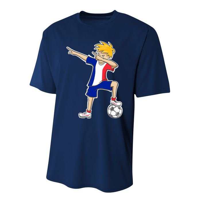 France Soccer Jersey Dabbing Boy French Flag Performance Sprint T-Shirt