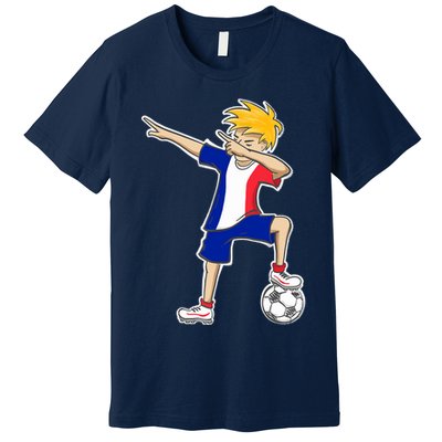 France Soccer Jersey Dabbing Boy French Flag Premium T-Shirt