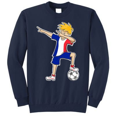 France Soccer Jersey Dabbing Boy French Flag Tall Sweatshirt