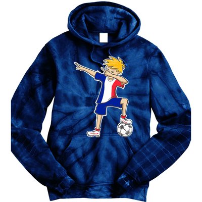 France Soccer Jersey Dabbing Boy French Flag Tie Dye Hoodie