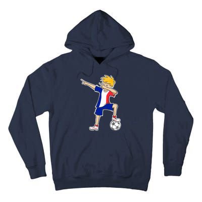 France Soccer Jersey Dabbing Boy French Flag Tall Hoodie