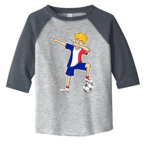 France Soccer Jersey Dabbing Boy French Flag Toddler Fine Jersey T-Shirt