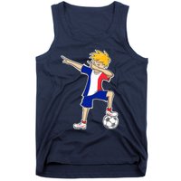 France Soccer Jersey Dabbing Boy French Flag Tank Top