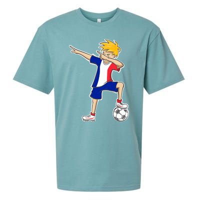 France Soccer Jersey Dabbing Boy French Flag Sueded Cloud Jersey T-Shirt