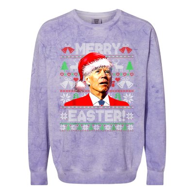 Funny Santa Joe Biden Happy Easter Ugly Christmas Sweater Great Gift Colorblast Crewneck Sweatshirt