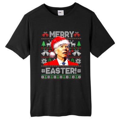 Funny Santa Joe Biden Happy Easter Ugly Christmas Sweater Great Gift Tall Fusion ChromaSoft Performance T-Shirt