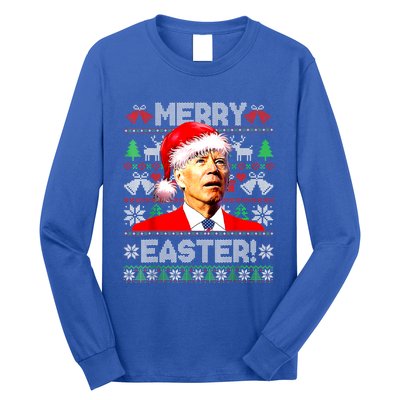 Funny Santa Joe Biden Happy Easter Ugly Christmas Sweater Great Gift Long Sleeve Shirt