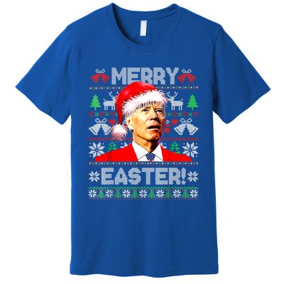 Funny Santa Joe Biden Happy Easter Ugly Christmas Sweater Great Gift Premium T-Shirt