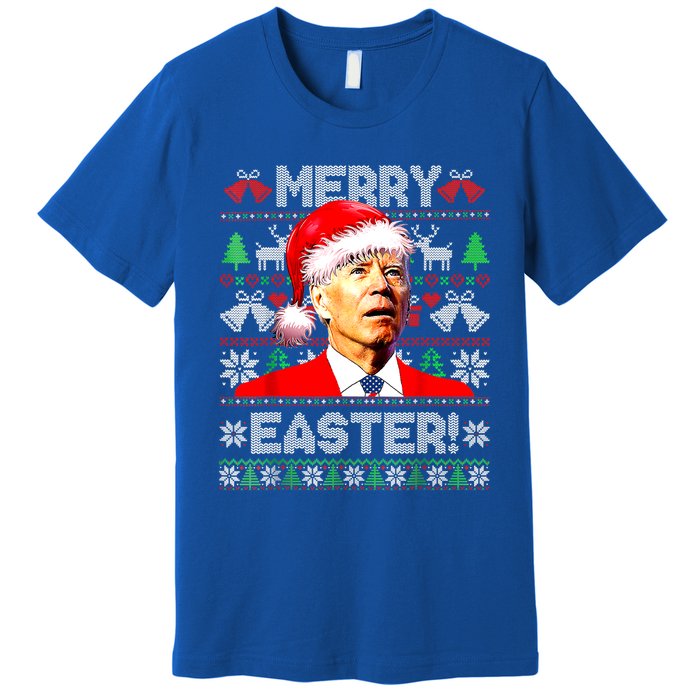 Funny Santa Joe Biden Happy Easter Ugly Christmas Sweater Great Gift Premium T-Shirt